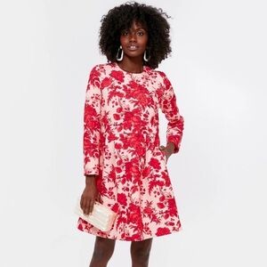 Tuckernuck Red Floral Long Sleeve Dress